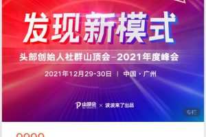 波波来了发现新模式头部创始人社群山顶会——2021年度峰会