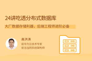 24讲吃透分布式数据库，大厂数据存储利器，后端工程师进阶必备