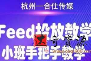 合仕传媒Feed投放教学，手把手教学，开车烧钱必须自己会！