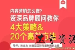 馒头商学院-陈志杰《内容营销的4大策略&20个高效方法》