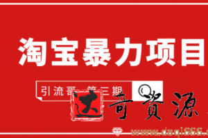 引流哥·第3期淘宝暴力项目：每天10-30分钟的空闲时间，有淘宝号，会玩淘宝