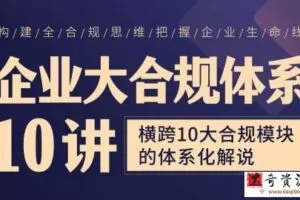 「系列课」企业大合规体系10讲——横跨10大合规模块的体系化解说