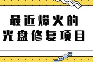 最近爆火的一单300元光盘修复项目，掌握技术一天搞几千元【教程+软件】