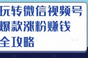 玩转微信视频号爆款涨粉赚钱全攻略