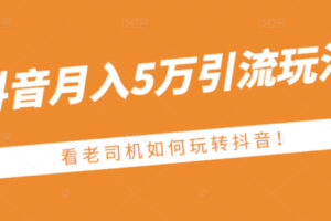 某公众号付费文章：抖音月入5万引流玩法，看看老司机如何玩转抖音