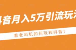 某公众号付费文章：抖音月入5万引流玩法，看看老司机如何玩转抖音