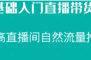 0基础入门直播带货课，直播节奏打动客户，提高直播间的自然流量推荐