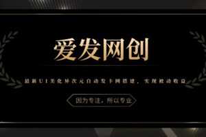 《爱发必学第19课》最新UI美化异次元自动发卡网搭建，实现被动收益【视频课程】