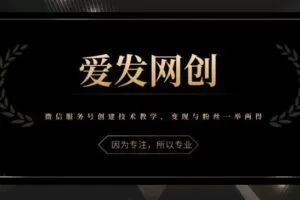 《爱发必学第20课》微信服务号创建技术教学，变现与粉丝一举两得【视频课程】