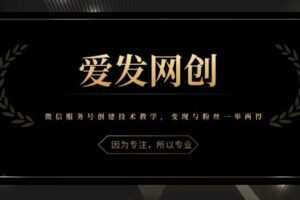 《爱发必学第20课》微信服务号创建技术教学，变现与粉丝一举两得【视频课程】