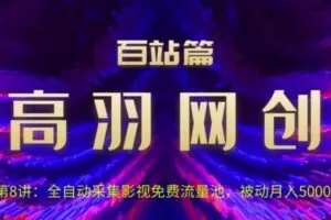 高羽网创百站篇第8讲：全自动采集影视免费流量池，被动月入5k+【视频课程】