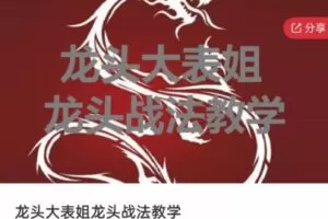 龙头大表姐龙头战法教学