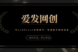 《爱发必学第3课》WordPress采集教学，带你快速提升网站流量