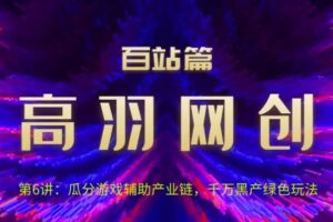 高羽网创百站篇第6讲：瓜分游戏辅助产业链，千万H产绿色玩法【视频课程】