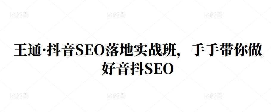 1653783158 王通·抖音SEO落地实战班，手‬手带你做好音抖‬‬SEO