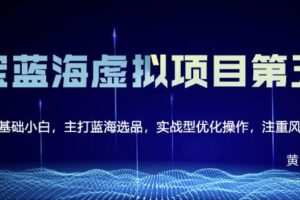 黄岛主淘宝虚拟无货源3.0+4.0+5.0，适合零基础小白，主打蓝海选品，实战型优化操作
