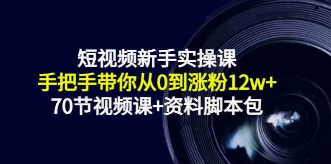 短视频新手实操课:手把手带你从0到涨粉12w+(70节视频课+资料脚本包) 1 1656917322 短视频新手实操课:手把手带你从0到涨粉12w(70节视频课资料脚本包)