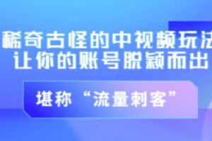 不讲李·稀奇古怪的冷门中视频冷门玩法，让你的账号脱颖而出，成为流量刺客！（图文+视频）