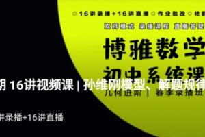 博雅 孙维刚初中数学系统课第四期《几何四期》视频➕ 资料