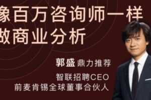 郭盛：商业分析技能课，像百万咨询师一样做商业分析