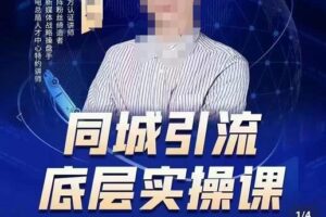 董十一同城引流底层逻辑实操课，教你从零到1做一个可以引流的同城号