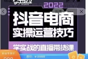 最新李扭扭·抖音电商直播带货，实操运营技巧，学实战的直播带货课