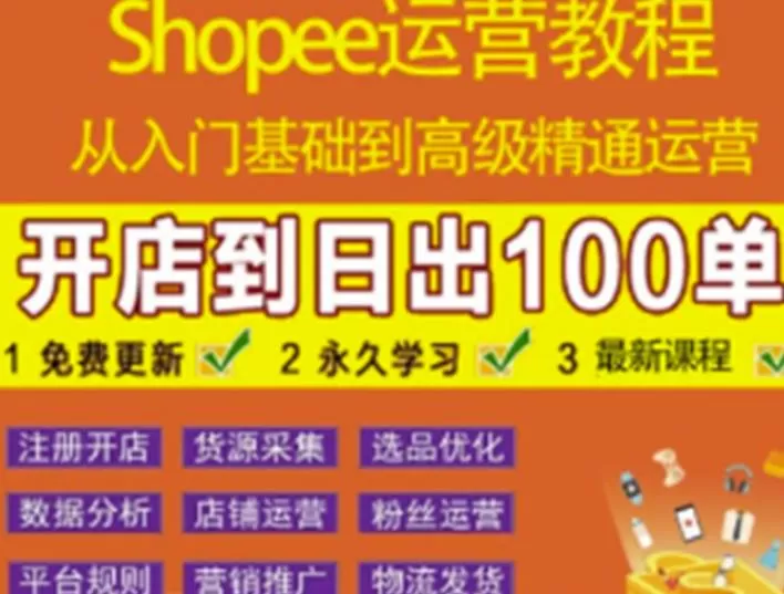 1659342476 shopee运营教程：从入门基础到高级精通，开店到日出100单（全套课程）
