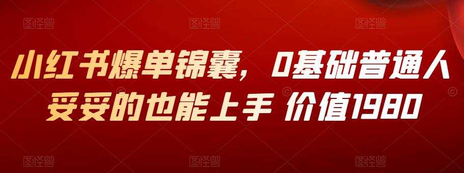 小红书爆单锦囊,0基础普通人妥妥的也能上手 价值1980 1 1659901064 小红书爆单锦囊,0基础普通人妥妥的也能上手 价值1980