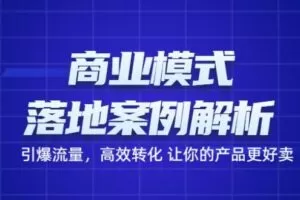 商业模式落地案例解析，65节课带你引爆流量，高效转化让你的产品更好卖