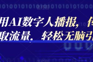 实操利用AI数字人播报，传各大平台获取流量，轻松无脑引流变现【视频课程】