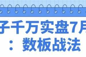 柚子千万实盘7月课：数板战法