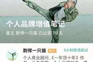 剽悍一只猫个人品牌增值笔记 知识星球