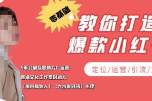 学做小红书自媒体从0到1，零基础教你打造爆款小红书（定位/运营/引流/变现）