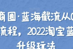 方韬电商圈·蓝海截流从0到起店实操全流程，2022淘宝蓝海截流升级玩法