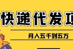 快递代发风口项目，号称月入五千到五万【详细视频教程+代发渠道免费开户】