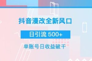 抖音漫改头像，实操日收益破千，日引流微信500+