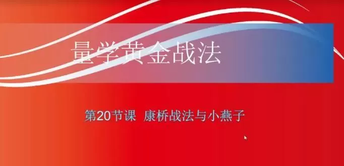 【小龙女】量学大讲堂-聂金群《量学黄金战法》第二期
