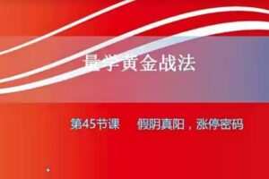 【小龙女】量学大讲堂-聂金群《量学黄金战法》第三期