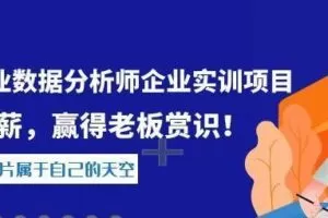 阿里商业数据分析师企业实训项目，升职加薪，赢得老板赏识