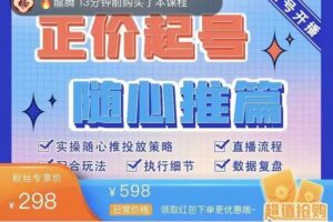 陈吹吹·随心推正价起号精品课，实操随心推投放策略