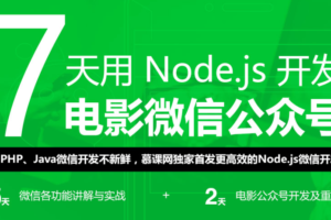 7天搞定Node.js微信公众号|完结无秘|百度云下载