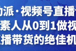 行动派·视频号直播训练营，素人从0到1做视频号直播带货的绝佳机会