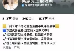 抖音吴漂亮主播培训第9期线下训练营，运营课实战训练营高阶版➕…