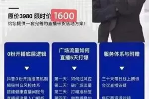 猴帝电商自然流0粉0作品正价起号线上课程：一套完善的直播带货落地方案