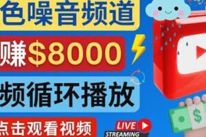 创建一个月入8000美元的大自然白色噪音Youtube频道适合新手操作，流量巨大