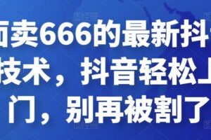 外面卖666的最新抖音连怼技术，抖音轻松上热门，别再被割了