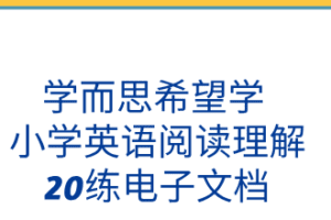 学而思希望学 小学英语阅读理解20练电子文档