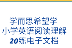 学而思希望学 小学英语阅读理解20练电子文档