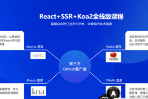 全栈进阶课程 React16.8+Next.js+Koa2一步到位开发Github