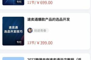 2022最新创迹跨境3套速卖通课程：运费模板设置+爆款选品+开店教程